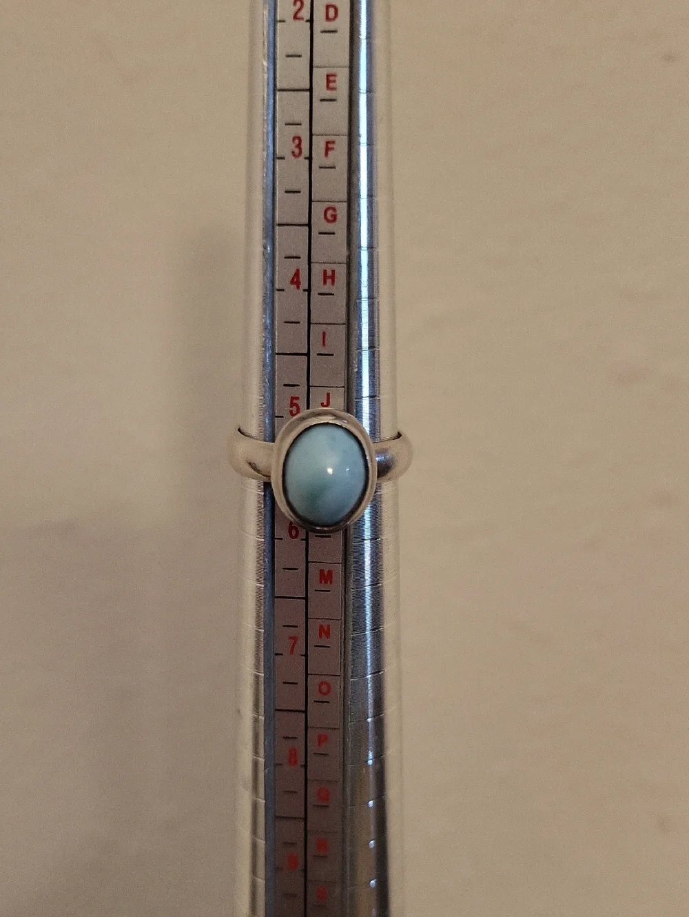 Sterling Silver Larimar Cabochon Blue Stone Ring